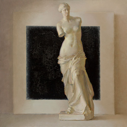 The painter Ihar Sviancicki. Artwork Picture Painting Canvas Composition Still life Evolution. 2021, 100 x 100 cm, oil on canvas