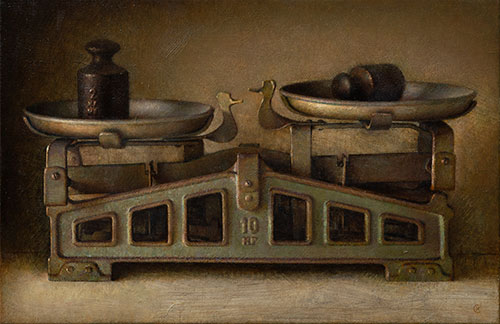 The painter Ihar Sviancicki. Artwork Picture Painting Canvas Composition Still Life Retired. 2023, 55 x 85 cm, oil on canvas